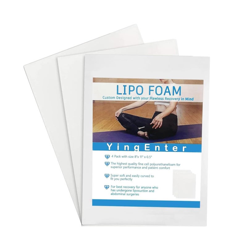 YingEnter 3 Pack Lipo Foam Post Surgery Ab Board for Use with Post Liposuction Surgery Flattening Abdominal Compression Garments Liposuction Foam pads for Recovery 8X11